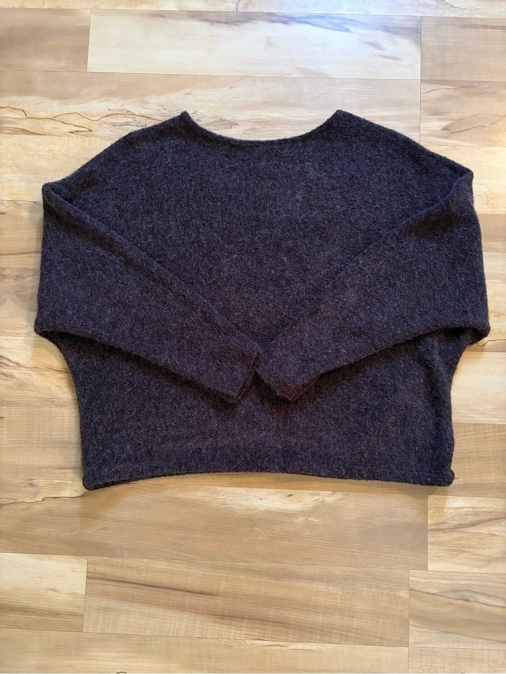 H&M Dark Brown Brushed Crewneck Sweater